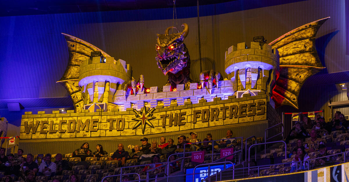 The dragon awaits being woken up about fans during the warm ups before first period of game one ...
