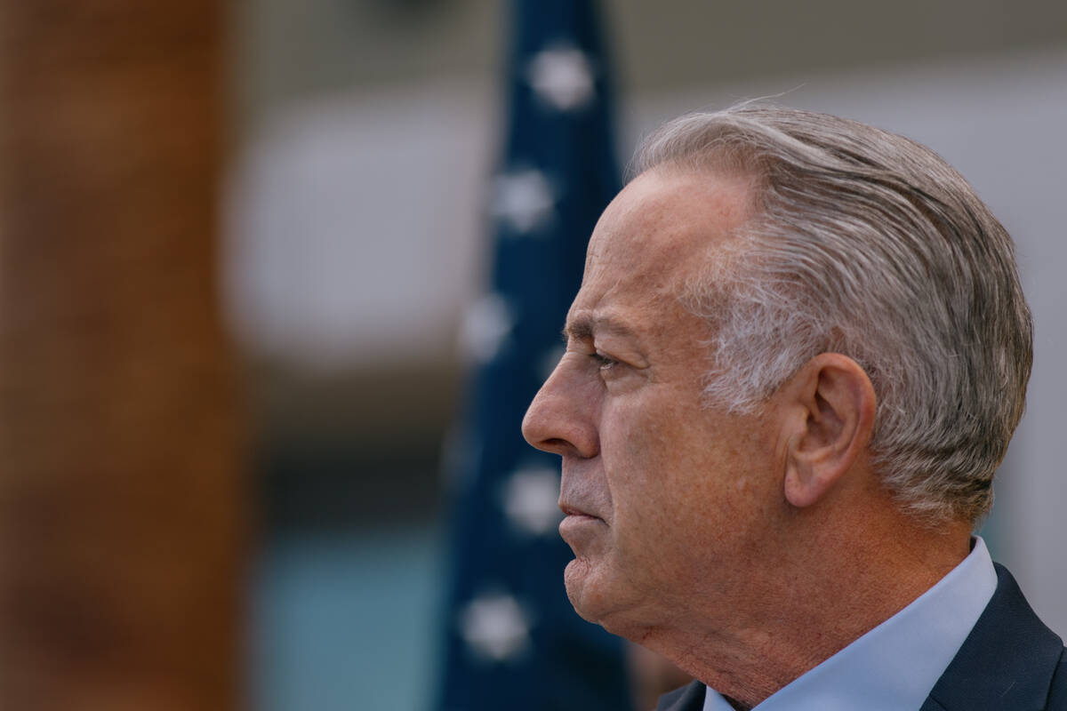 Nevada Governor Joe Lombardo on Tuesday, April 1, 2025 in Henderson, NV. (Liv Paggiarino/Las Ve ...