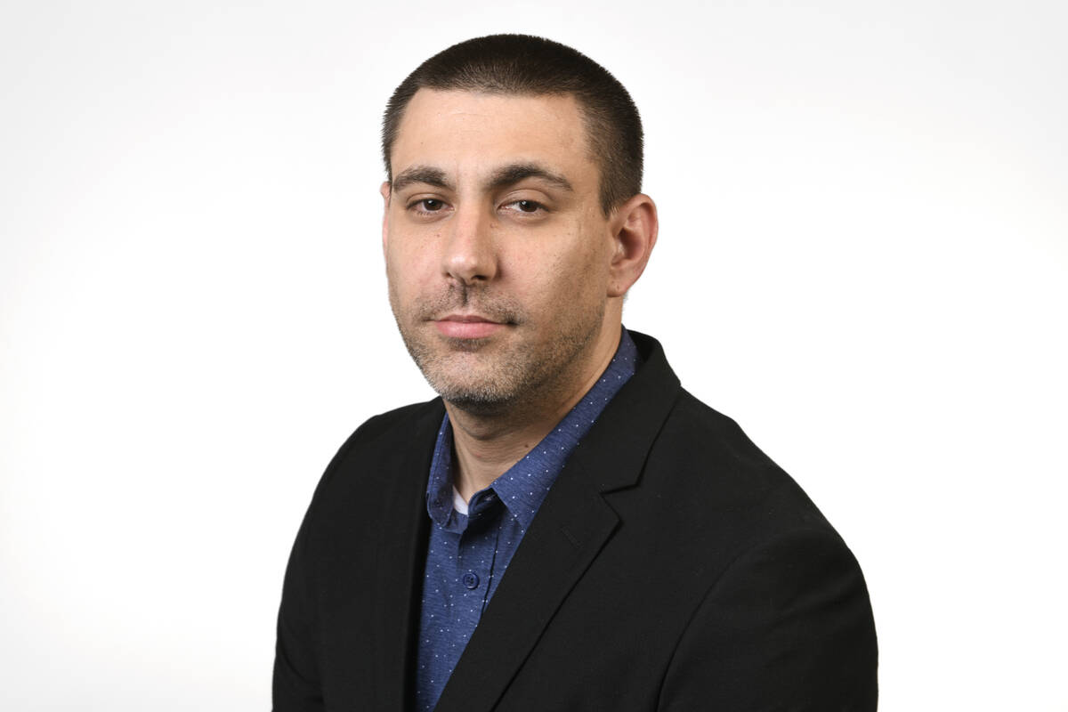Las Vegas Review-Journal circulation employee Sebastian Vales Thursday, May 8, 2025, in Las Veg ...