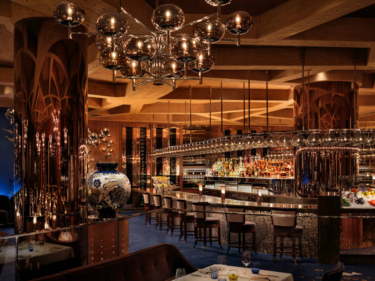 The bar at Pisces Bar & Seafare, a new seafood restaurant opening on May 10, 2025, on the Lake ...