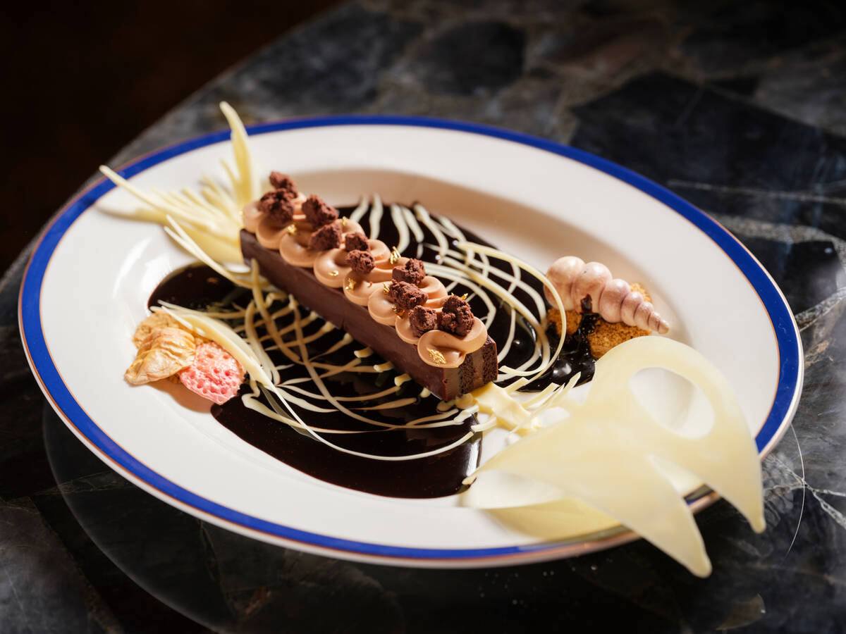 A trompe l'oeil fish, rendered in chocolate, from Pisces Bar & Seafare, a new seafood restauran ...