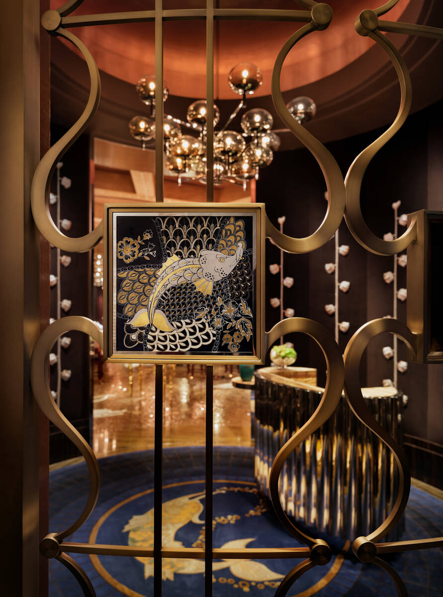 A tile detail from the front door of Pisces Bar & Seafare, a new seafood restaurant opening on ...
