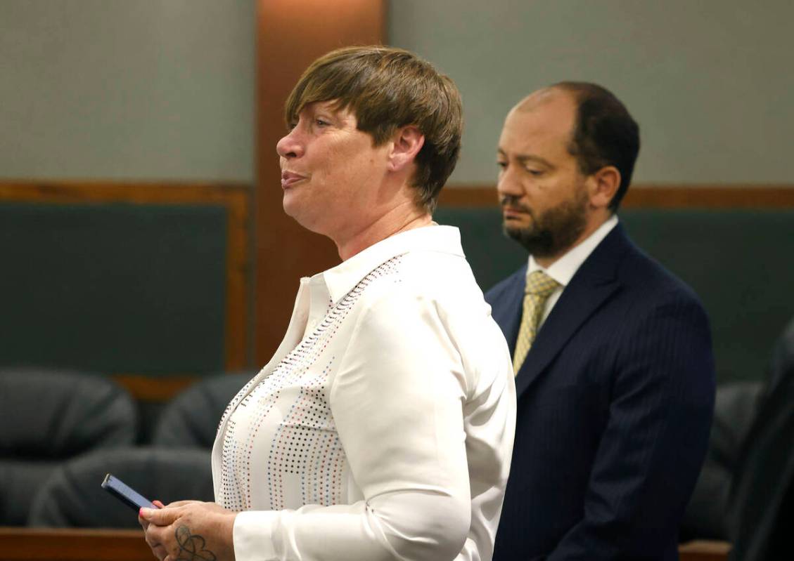 Cynthia Mosley, the grandmother of Brandon Steckler Jr., delivers her victim impact statement d ...