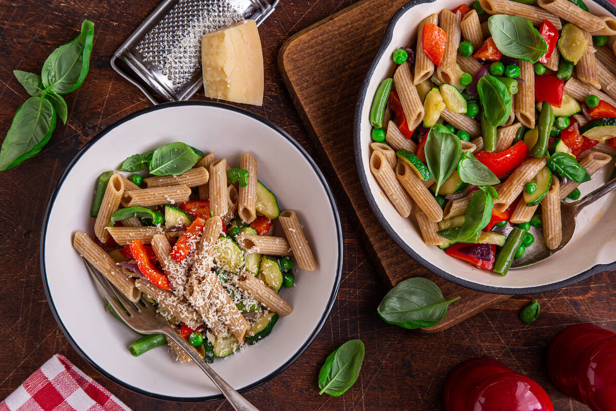 Whole wheat pasta dishes are the best way to showcase spring vegetables. (Getty Images)