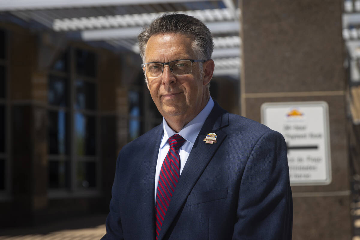 Scott Black, North Las Vegas city councilman of Ward 3, poses for a portrait outside of North ...
