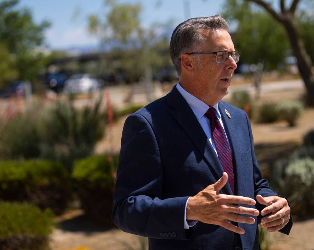 Scott Black, North Las Vegas city councilman of Ward 3, speaks during an interview outside of N ...