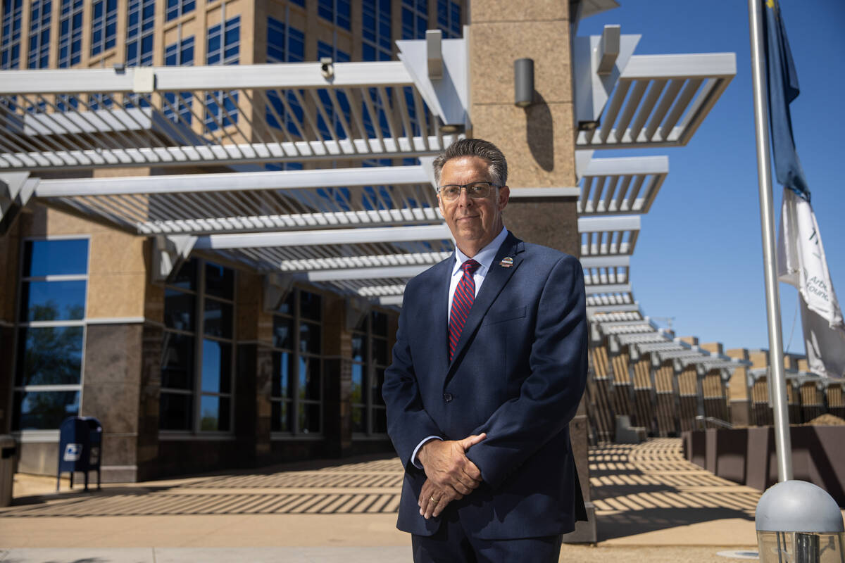 Scott Black, North Las Vegas city councilman of Ward 3, poses for a portrait outside of North L ...