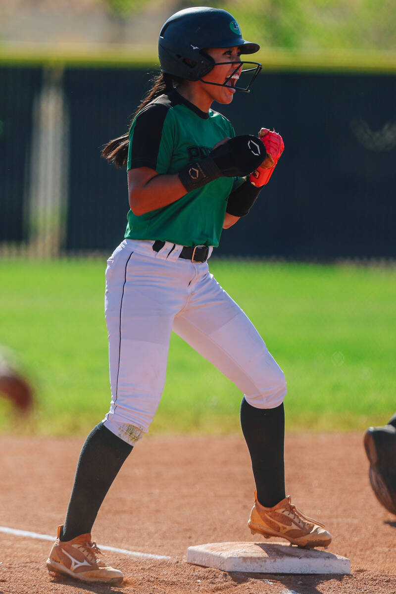 Palo Verde’s Makayla Enriquez celebrates during a high school Class 5A Softball Southern ...