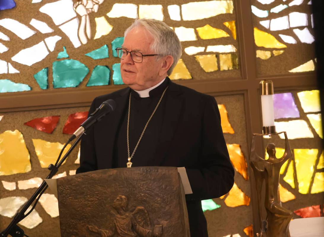 Archbishop George Leo Thomas talks about the election of the new pope, Cardinal Robert Prevost, ...