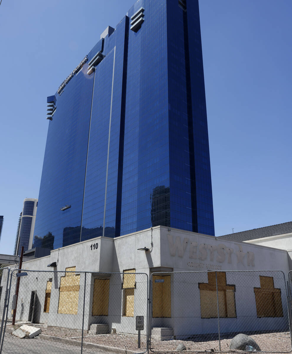 Construction is underway on a boarded-up former WestStar Credit Union branch at 110 E Harmon Av ...