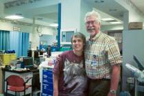 Jeri Dermanelian, left, poses with Dr. Dale Carrison in an undated photo. Dermanelian was the n ...