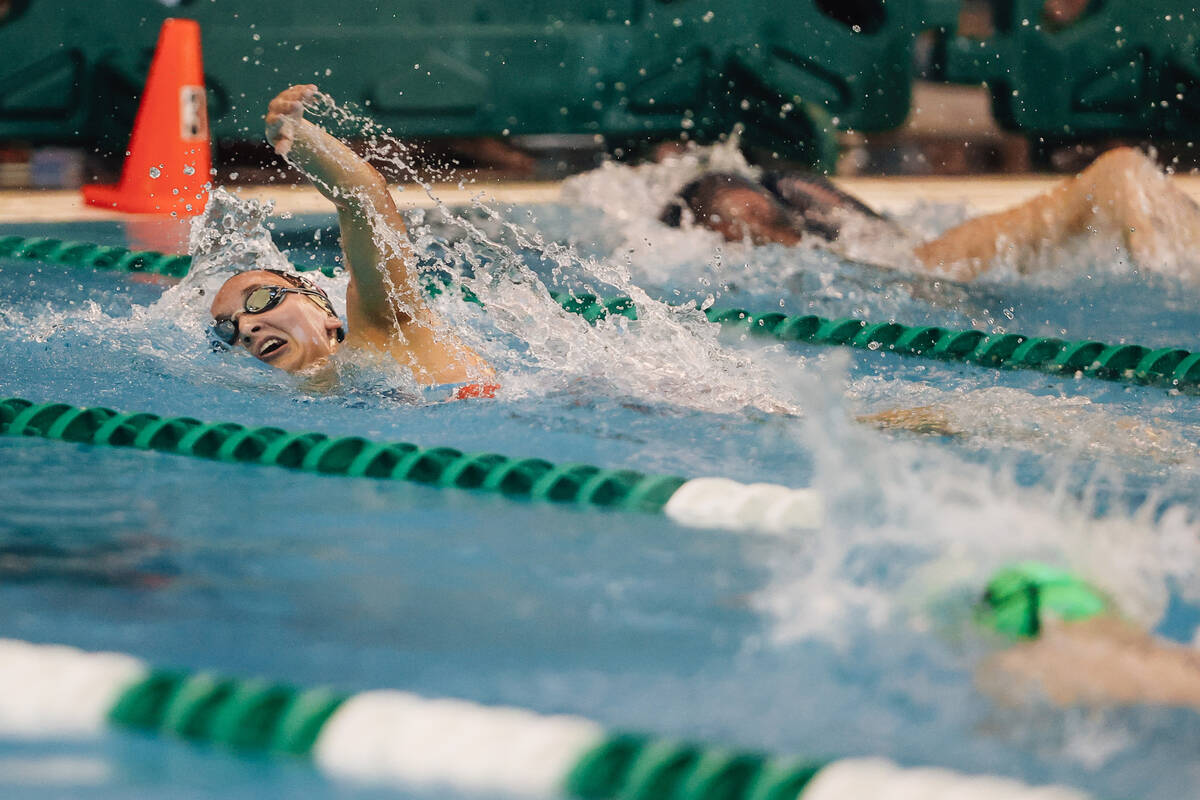 Coronado swimmer Ana Schulz competes in the 200-yard freestyle during the Class 5A Southern Reg ...