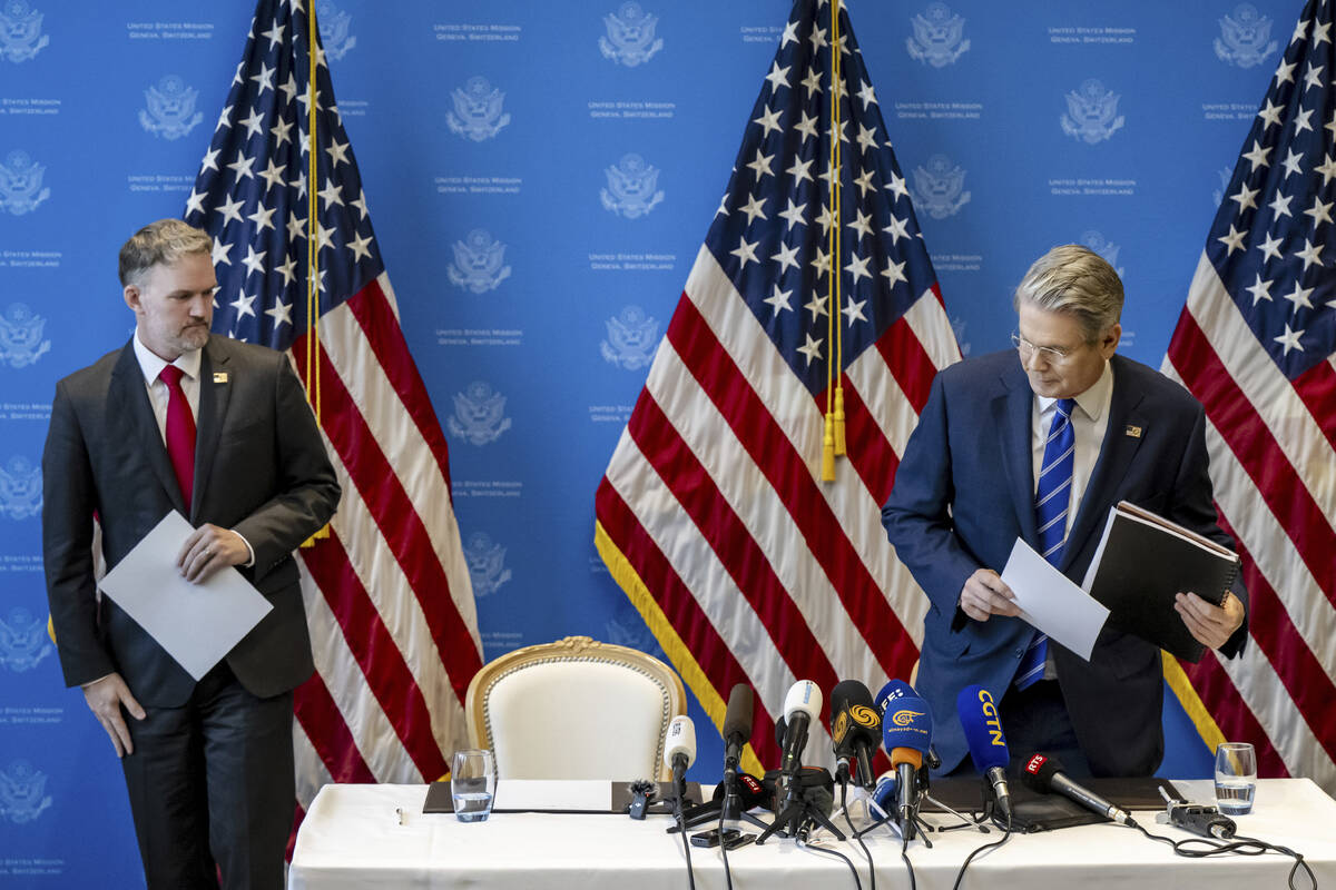 U.S .Trade Representative Jamieson Greer, left, and U.S. Secretary of the Treasury Scott Bessen ...