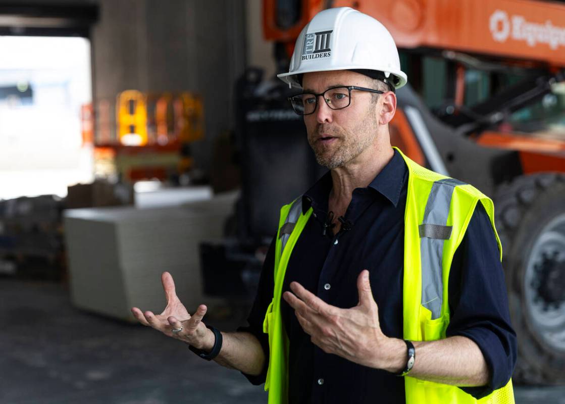 Winston FIsher, CEO of Area15, speaks during a tour of the 20-acre expansion planned at the imm ...