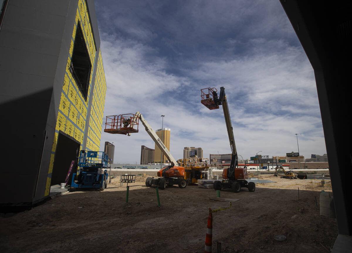Construction progress is seen at Area15 during a tour of the 20-acre expansion planned at the i ...