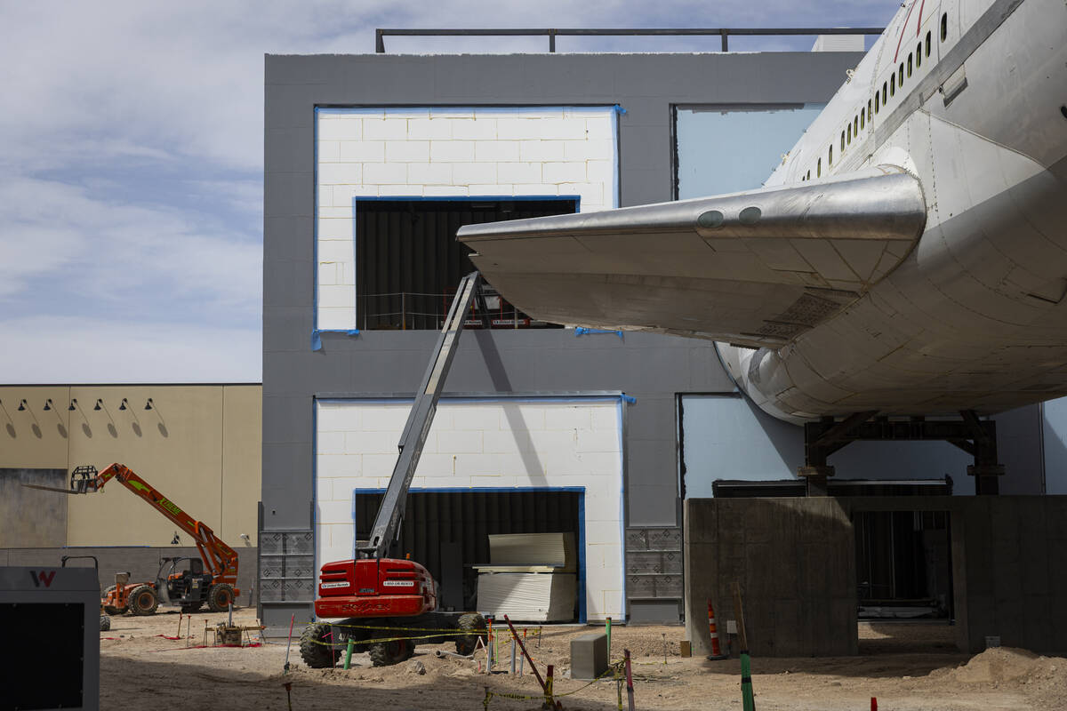 Construction progress is seen at Area15 during a tour of the 20-acre expansion planned at the i ...