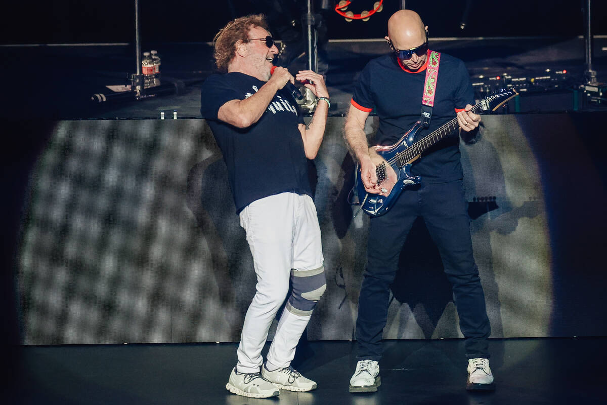 Sammy Hagar, left, performs with Joe Satriani during the “Sammy Hagar: The Best of All W ...