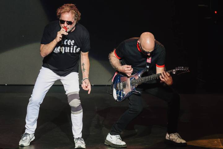 Sammy Hagar, left, performs with Joe Satriani during the “Sammy Hagar: The Best of All W ...