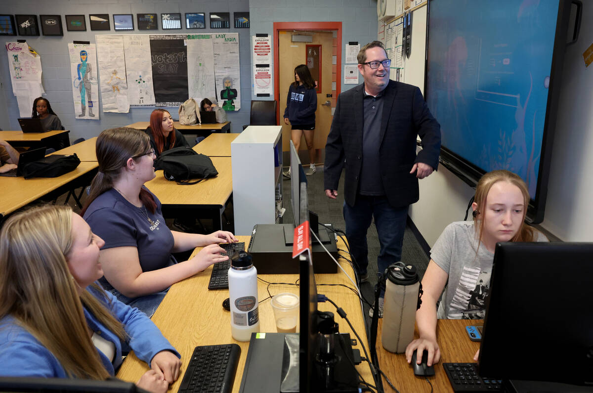 Hillside Hotwire advisor Bill Tobler teaches Journalism Foundations class at Foothill High Scho ...