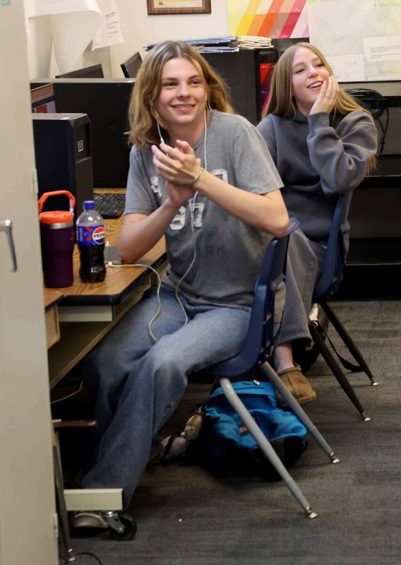 Hillside Hotwire staff members, including staff writers Walker Rogers and Caysea Winn, celebrat ...