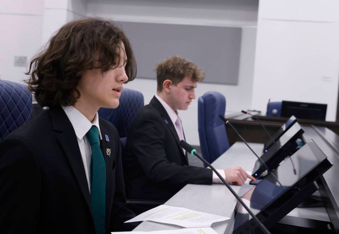 Meyer DeLee, left, gives testimony on a bill that defines "antisemitism" for Equal Ri ...