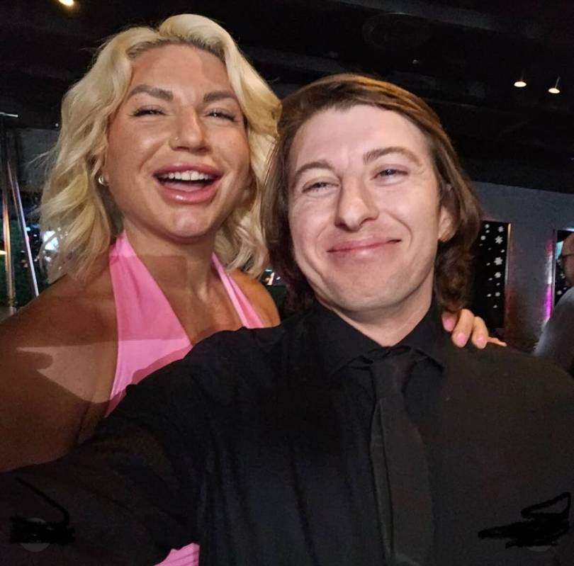 Lauren Murphie (left) poses for a selfie with friend Patrick Deloriea, who was a beloved father ...
