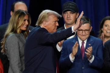 President Donald Trump waves after speaking. (AP Photo/Lynne Sladky)
