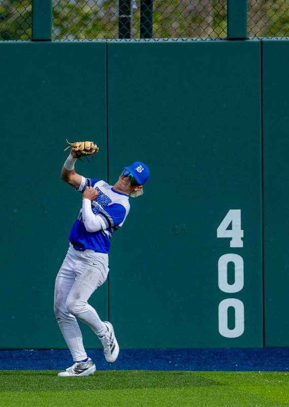 Basic outfielder Andruw Giles (29) goes back deep to make the final out against Reno during day ...