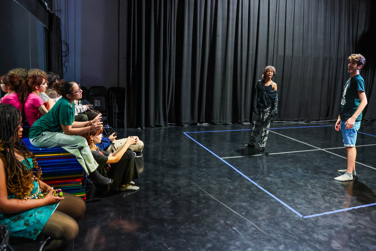 Students from Del Sol Academy, including Ariyah Boozer, 16, left, go through a rehearsal for th ...
