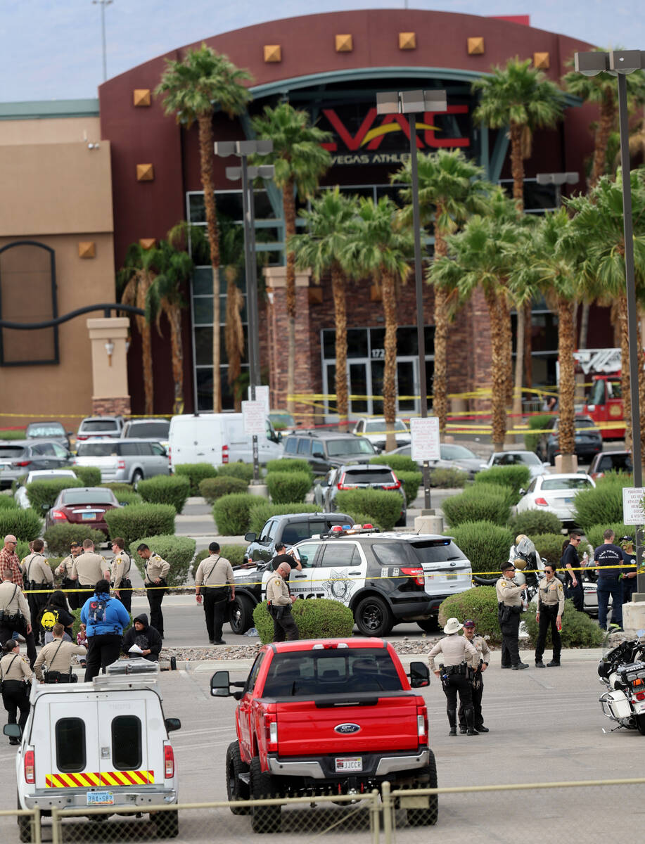 Las Vegas police investigate following an officer involved shooting that left a suspect dead at ...