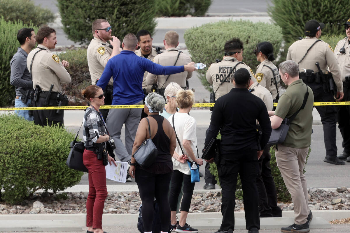 Las Vegas police investigate following an officer involved shooting that left a suspect dead at ...