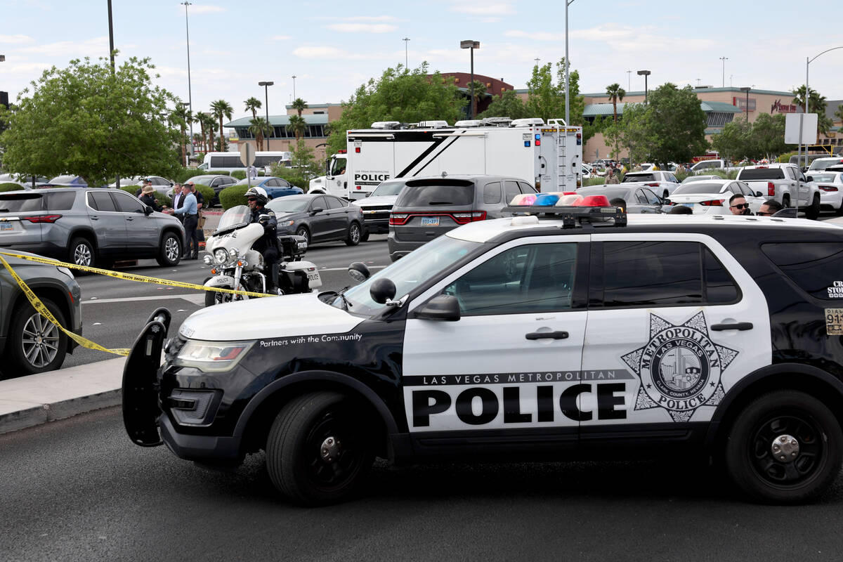 Las Vegas police investigate following an officer involved shooting that left a suspect dead at ...