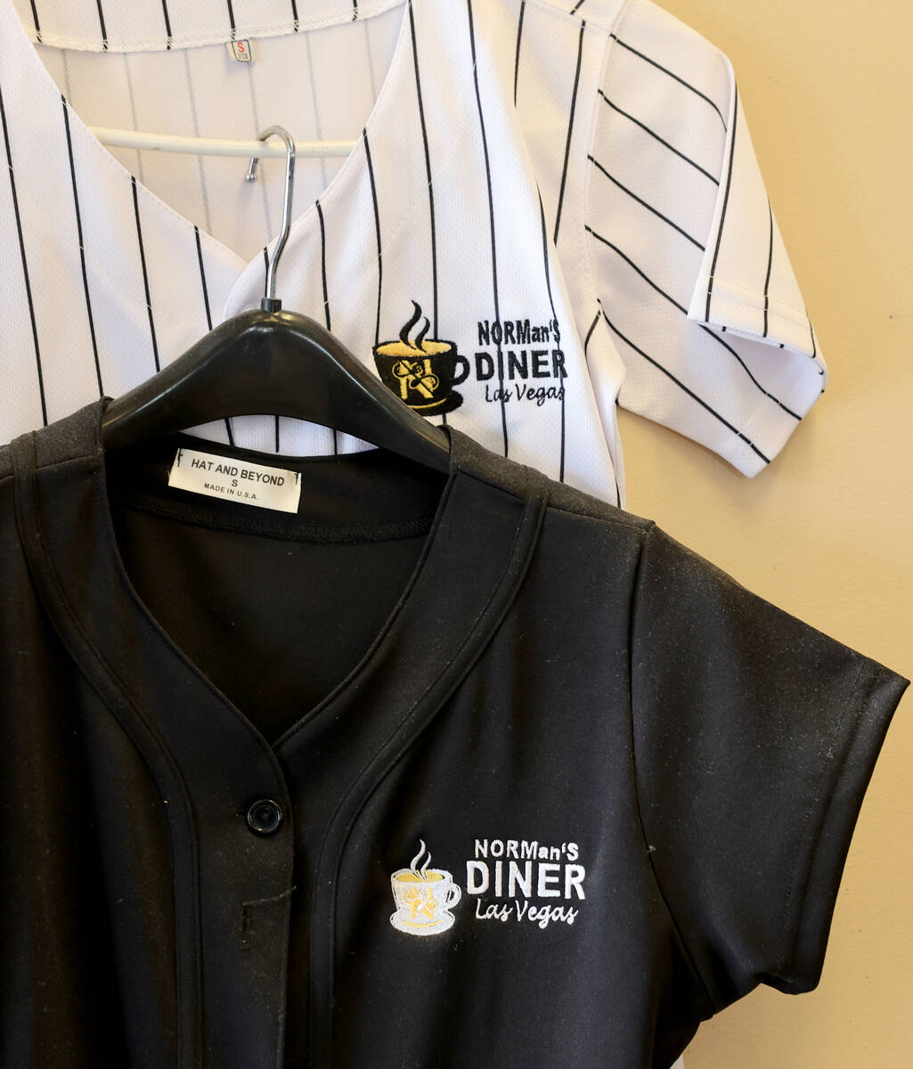 Shirts with the NORMan’s Diner logo are shown at the restaurant on South Durango Drive i ...