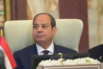 President of Egypt Abdel Fattah el-Sissi attends the 34th Arab League summit, in Baghdad, Iraq, ...