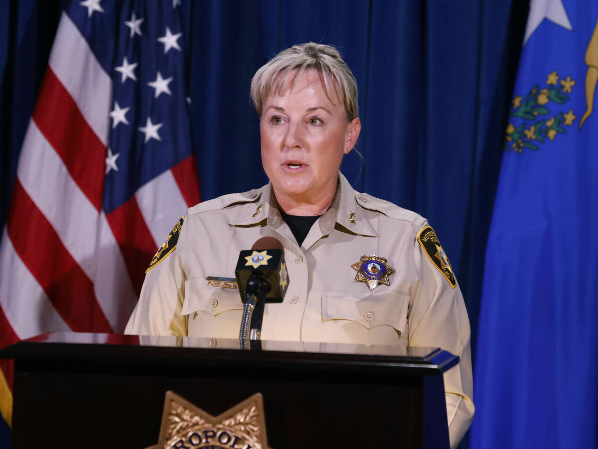 Metropolitan Police Department Assistant Sheriff Jamie Prosser briefs members of the media abou ...