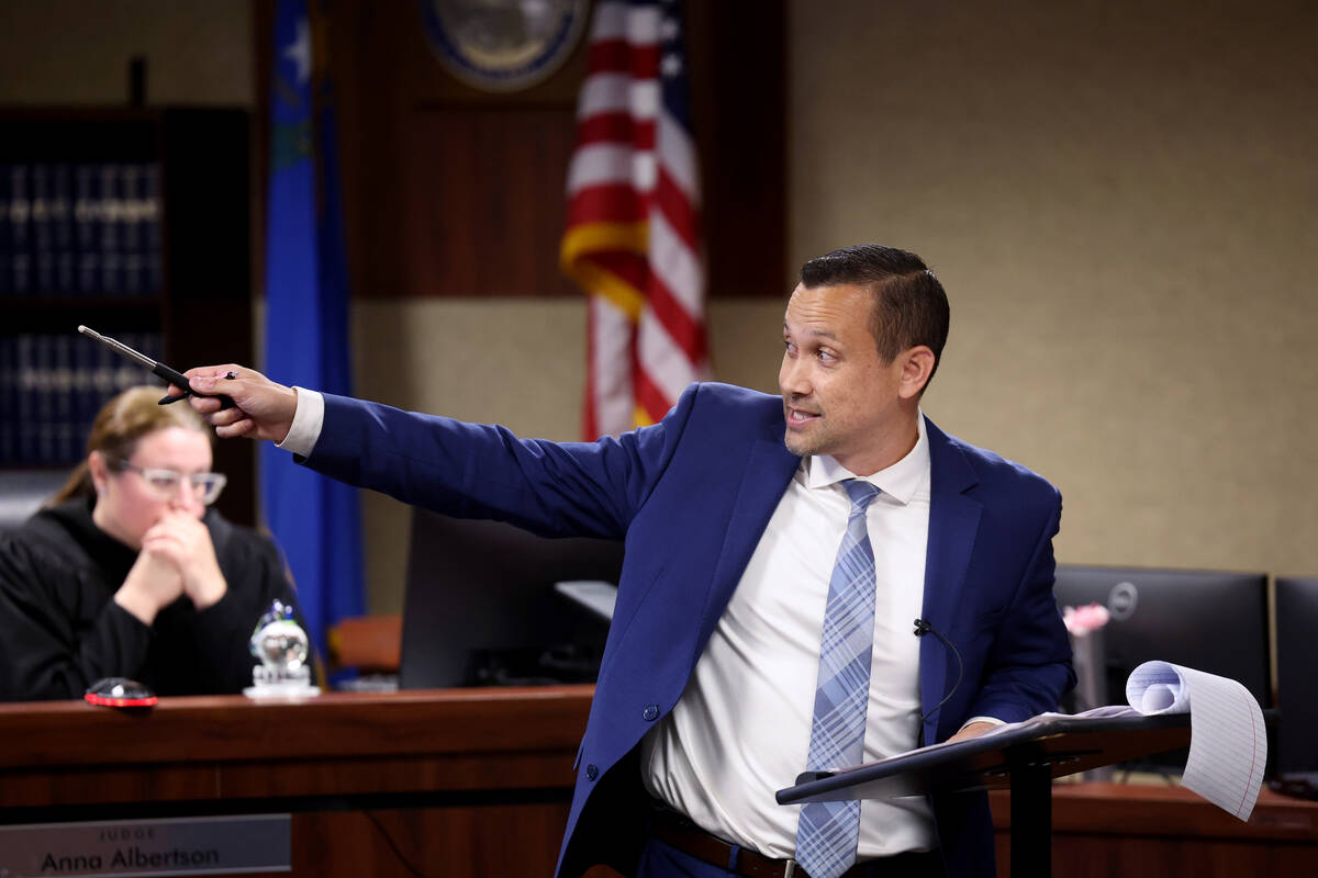 Joseph Chu, attorney for plaintiff Ann Marie Echevarria, gives a rebuttal during closing argume ...