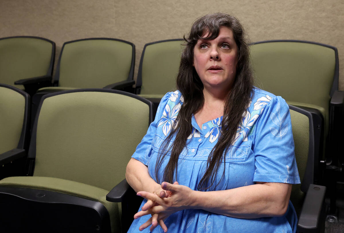 Jury forewoman Michele Grant speaks with the Review-Journal after the verdict in the civil tria ...