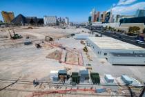Construction starts on the new Athletics ballpark as crews drill caissons for the foundation an ...