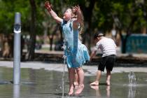 Sydney Dowdle plays at Bruce Trent Park during a sunny morning, on Tuesday April 30, 2024, in L ...
