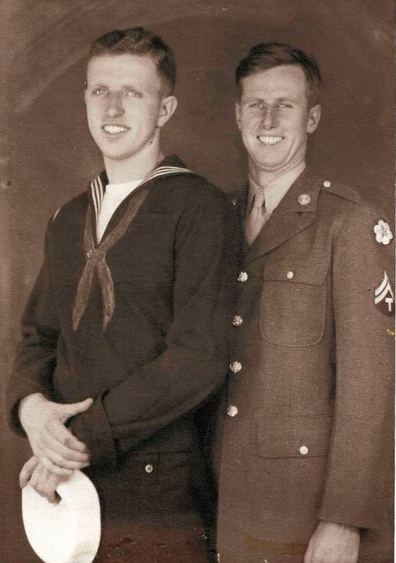 Joe MacDonald (left) and his brother Andrew pose for a picture in uniform in 1943. MacDonald, w ...