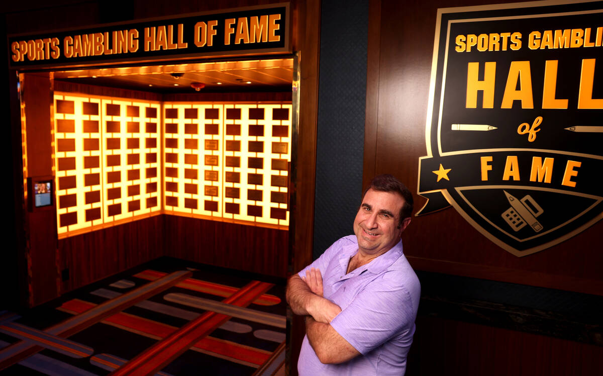 Professional sports bettor Jeff Whitelaw poses at the Sports Gambling Hall of Fame at Circa in ...
