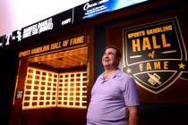 Professional sports bettor Jeff Whitelaw poses at the Sports Gambling Hall of Fame at Circa in ...