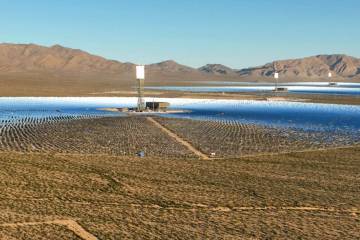The Ivanpah Solar Electric Generating Facility, seen in September 2024 in Primm. (Bizuayehu Tes ...