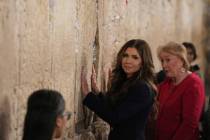 Homeland Security Secretary Kristi Noem visits the Western Wall, the holiest site where Jews ca ...