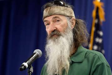 Phil Robertson of the Duck Dynasty reality television program speaks at a Republican presidenti ...