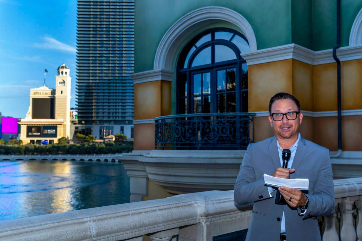 Lance Evans, SVP of Sports and Sponsorships, MGM Resorts International, speaks during the launc ...