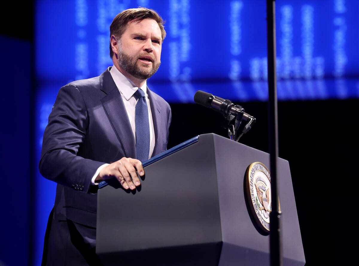 Vice President JD Vance speaks at the Bitcoin 2025 Conference at Venetian Expo in Las Vegas Wed ...
