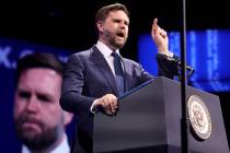 Vice President JD Vance speaks at the Bitcoin 2025 Conference at Venetian Expo in Las Vegas Wed ...