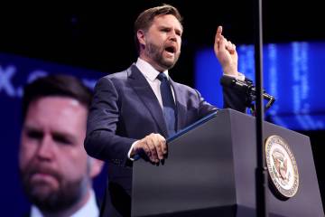 Vice President JD Vance speaks at the Bitcoin 2025 Conference at Venetian Expo in Las Vegas Wed ...