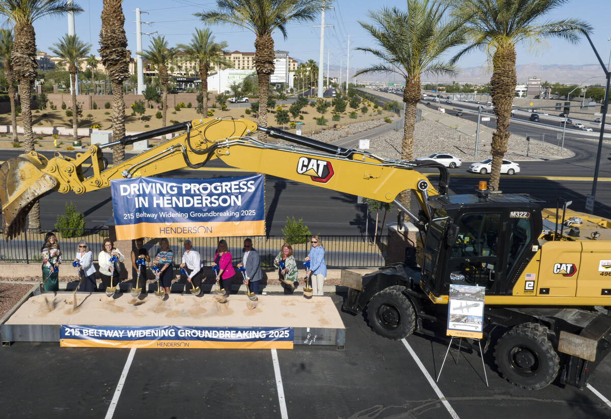 Officials participate in a groundbreaking ceremony where the city of Henderson officially launc ...
